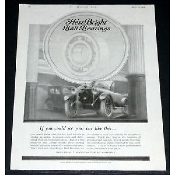 1918 OLD WWI MAGAZINE PRINT AD, HESS -BRIGHT, CAR BALL BEARINGS! #5 image
