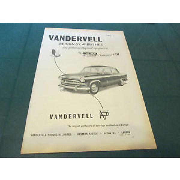 (#)  VINTAGE MOTORING ADVERT VANDERVELL BEARINGS AND BUSHES 26TH OCTOBER 1955 #5 image