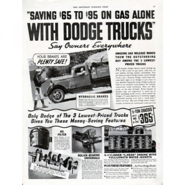 1935 Dodge Truck Ad -6 Cyl.&#034;L&#034; Head, Hydralic Brakes, 4 Bearing Crankshaft--t767 #4 image