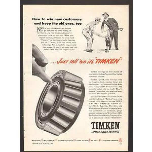 1950 Print Advertisement AD Timken Tapered Roller Bearings Just tell em #5 image