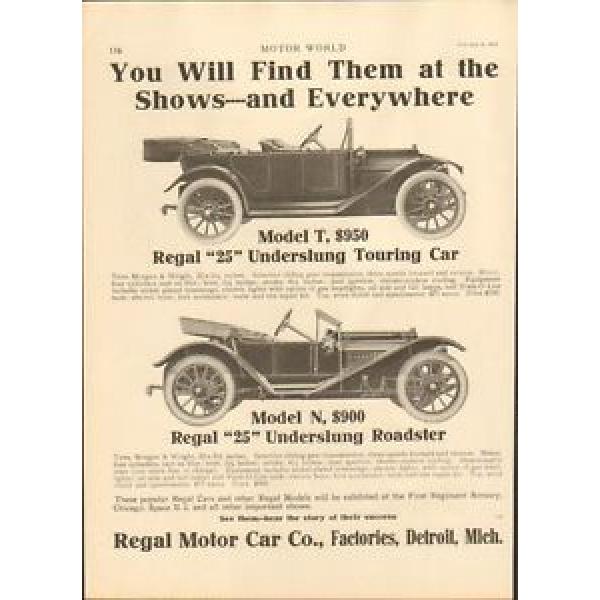 1914 Regal Model N Detroit MI Auto Ad Timken Roller Bearing Co ma9605 #5 image