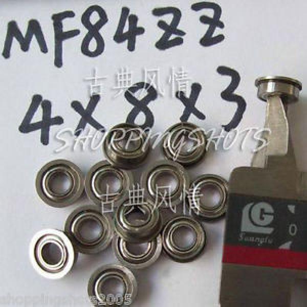 10pcs MF84 4X8X3 Flanged 4*8*3 mm bearings Miniature Ball Radial Bearing MF84ZZ #1 image