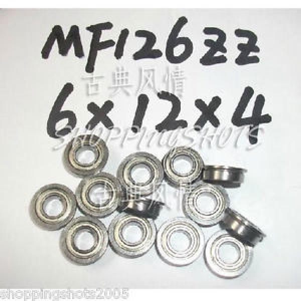 10pcs MF126 6X12X4 Flanged 6*12*4 bearings Miniature Ball Radial Bearing MF126ZZ #1 image