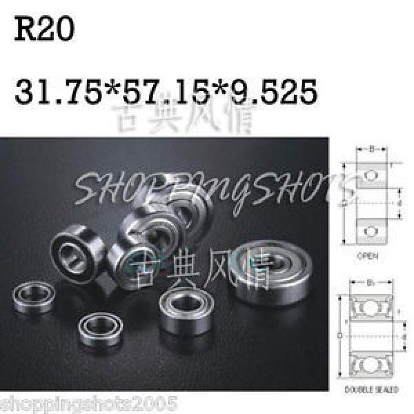 10pcs R20 open 1 1/4&#034; x 2 1/4&#034;x 3/8&#034; inch Bearing Miniature Ball Radial Bearings #1 image
