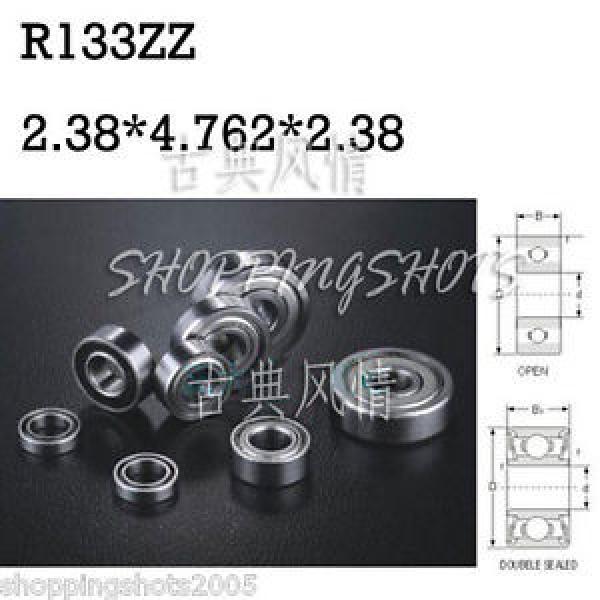 (10) R133 ZZ 3/32&#034;x 3/16&#034;x 3/32&#034; inch Miniature Ball Radial Ball Bearings R133ZZ #1 image