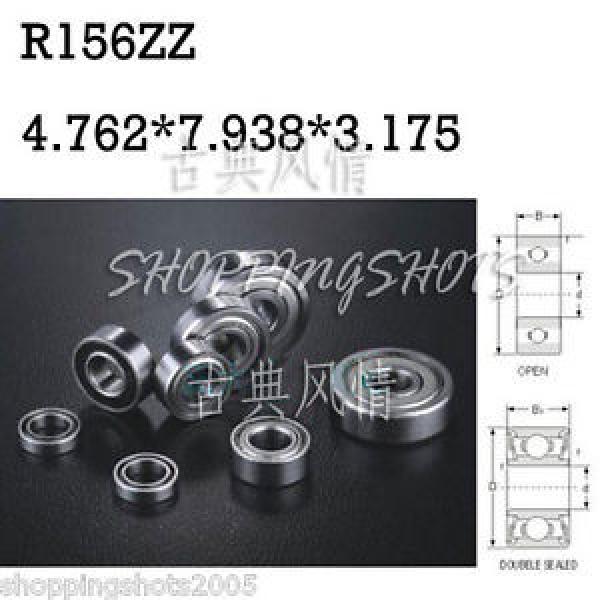 10pcs R156 ZZ 3/16&#034;x 5/16&#034;x 1/8&#034; inch Miniature Ball Radial Ball Bearings R156ZZ #1 image
