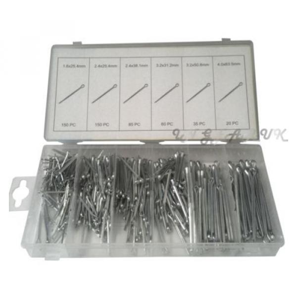 500PC COTTER PIN ASSORTMENT SPLIT SPRING PINS IN CASE auto car bearing clip tool #4 image