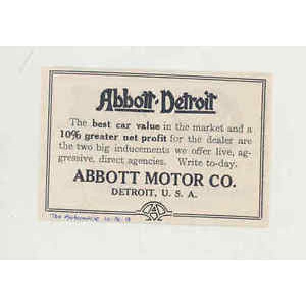 1914 Abbott Detroit Auto Ad S.R.O. Ball Bearing Marburg Brothers Toronto ma0329 #5 image