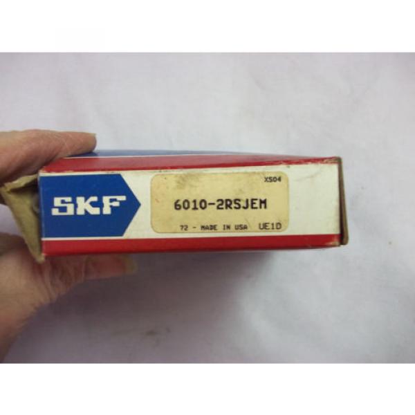 SKF Radial Ball Bearing P/N 6010-2RSJEM Single Row ID 50mm OD 80mm NIB NOS #5 image