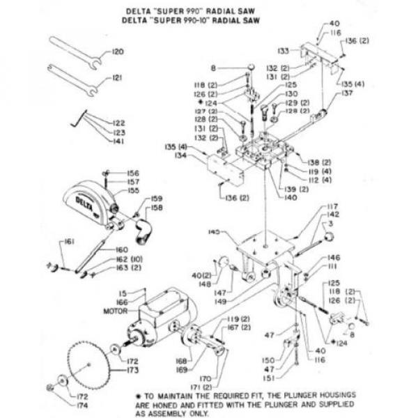 Vintage Rockwell/Delta Radial Arm Saw Carriage Bearing Bolt Set, Super 990/900 #5 image
