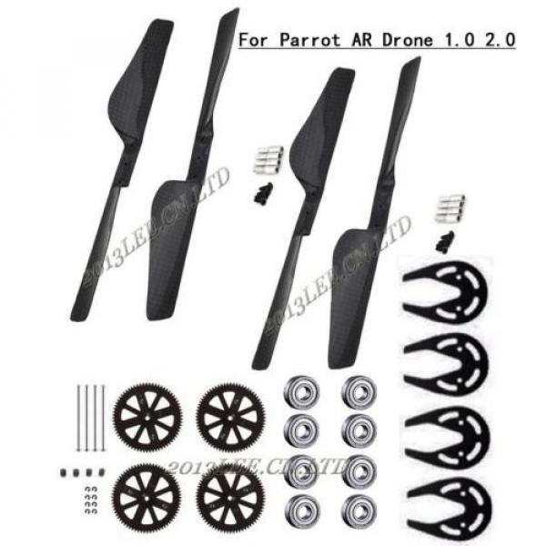 Parrot AR Drone 1.0 2.0 Carbon Fiber Propeller with Motor Gear Protector Bearing #1 image