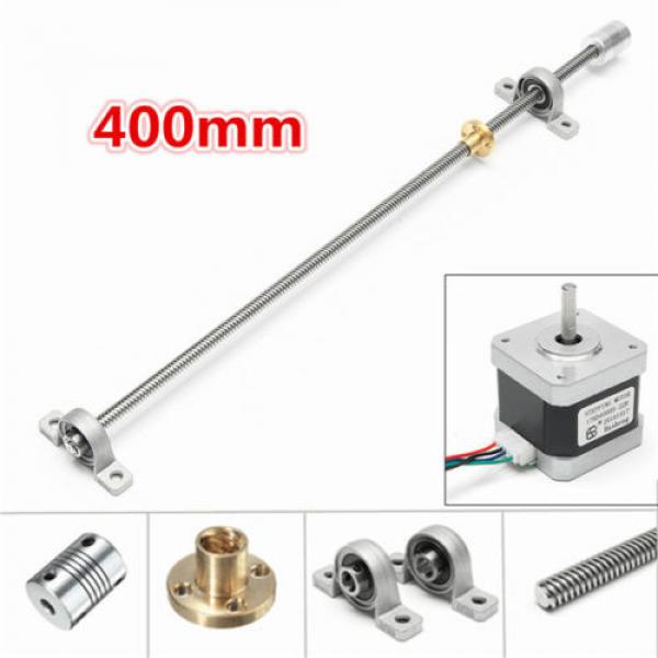 NEMA17 Stepper Motor with 400mm T8 Lead Screw Mounted Ball Bearing and Shaft Cou #1 image