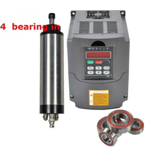 TOP FOUR BEARING 2.2KW WATER-COOLED SPINDLE MOTOR &amp; 2.2KW INVERTER DRIVE VFD #1 image