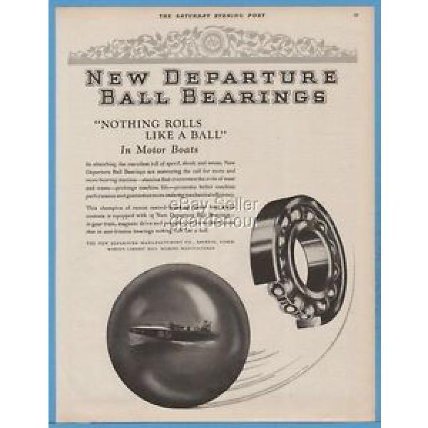 1929 New Departure Manufacturing Co Bristol CT Motor Boat Ball Bearings Print Ad #1 image