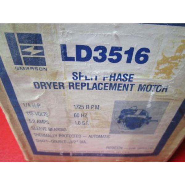 Emerson LD3516, Model S58NXSJW-6055 Split Phase Dryer Motor 1/4hp, L89A9,W60554 #2 image
