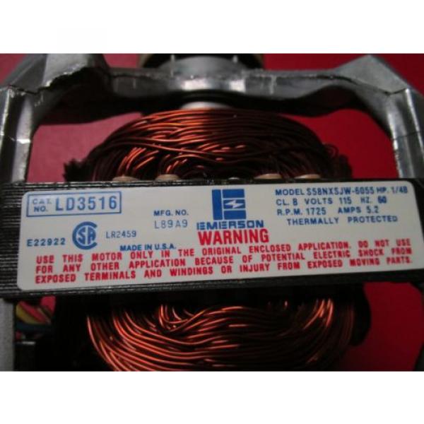 Emerson LD3516, Model S58NXSJW-6055 Split Phase Dryer Motor 1/4hp, L89A9,W60554 #5 image