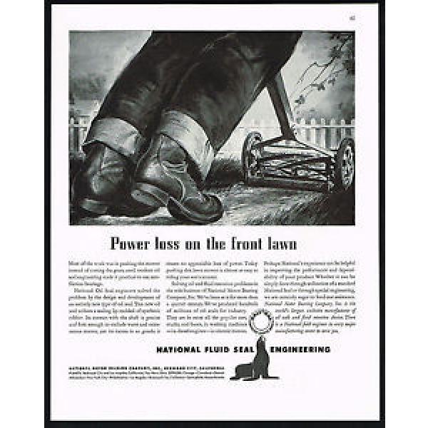 1947 National Motor Bearing Oil Seal Push Lawn Mower Mowing Print Ad #1 image