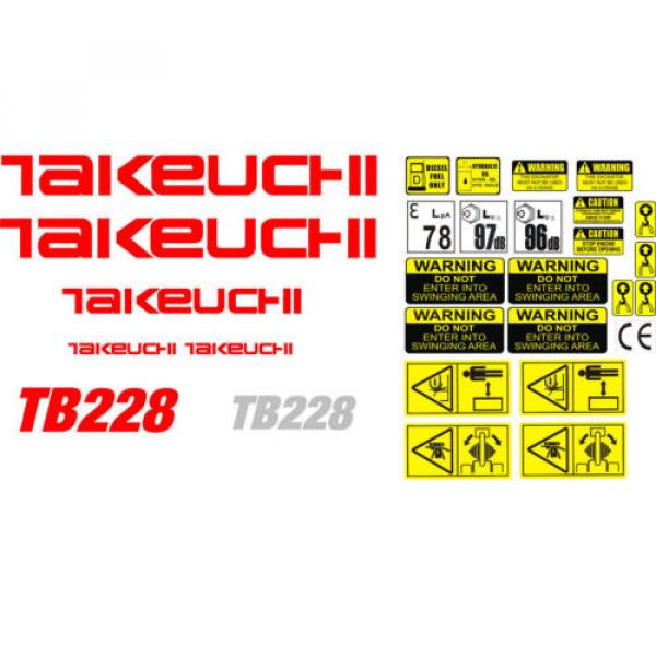 Decal Sticker set for: Takeuchi TB228  Mini Digger Pelle Bagger Excavator #1 image
