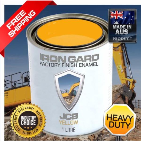 IRON GARD 1L Enamel Paint JCB YELLOW Excavator Dozer Skid Bucket Attachment #1 image