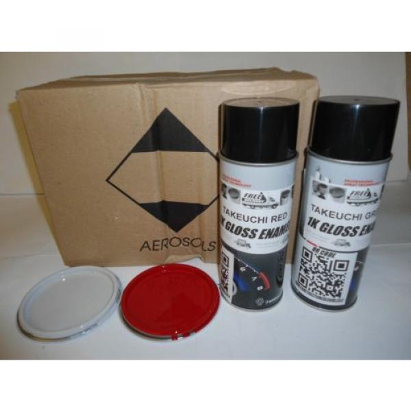 Takeuchi Digger Red &amp; Light Grey Aerosol Gloss paints Box of 12 #1 image