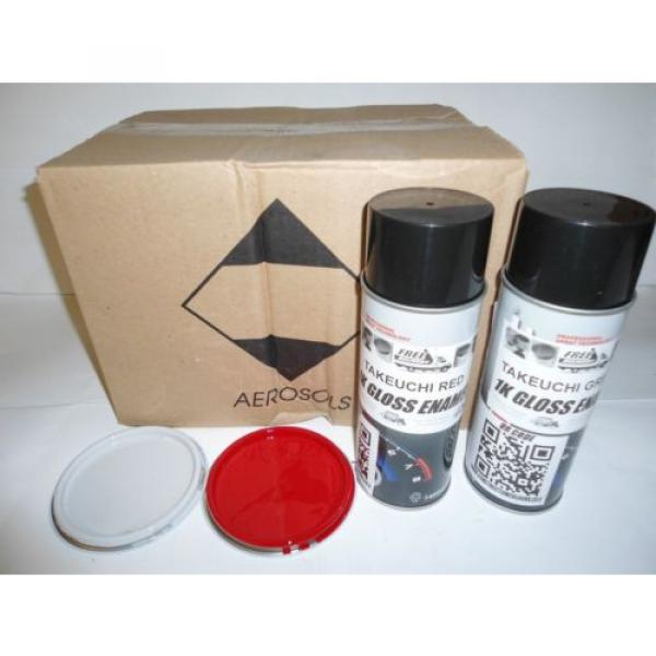 Takeuchi Digger Red &amp; Light Grey Aerosol Gloss paints Box of 12 #3 image