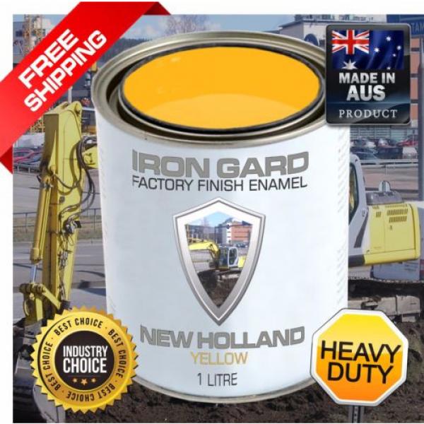 IRON GARD 1L Enamel Paint NEW HOLLAND YELLOW Excavator Auger Bucket Tracks Mini #1 image