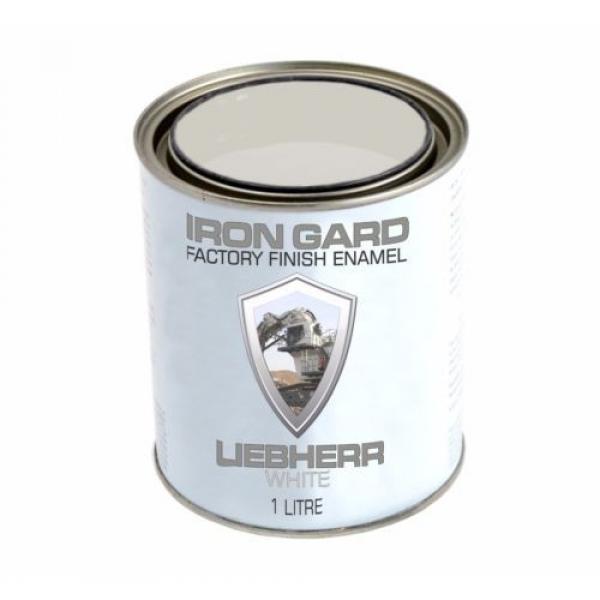 IRON GARD 1L Enamel Paint LIEBHERR WHITE Excavator Auger Loader Bucket Tracks #2 image