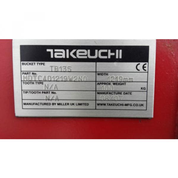 Takeuchi TB135 48&#034; 1219mm excavator grading Bucket D/W127 Pin40 c/c195, £250+vat #5 image